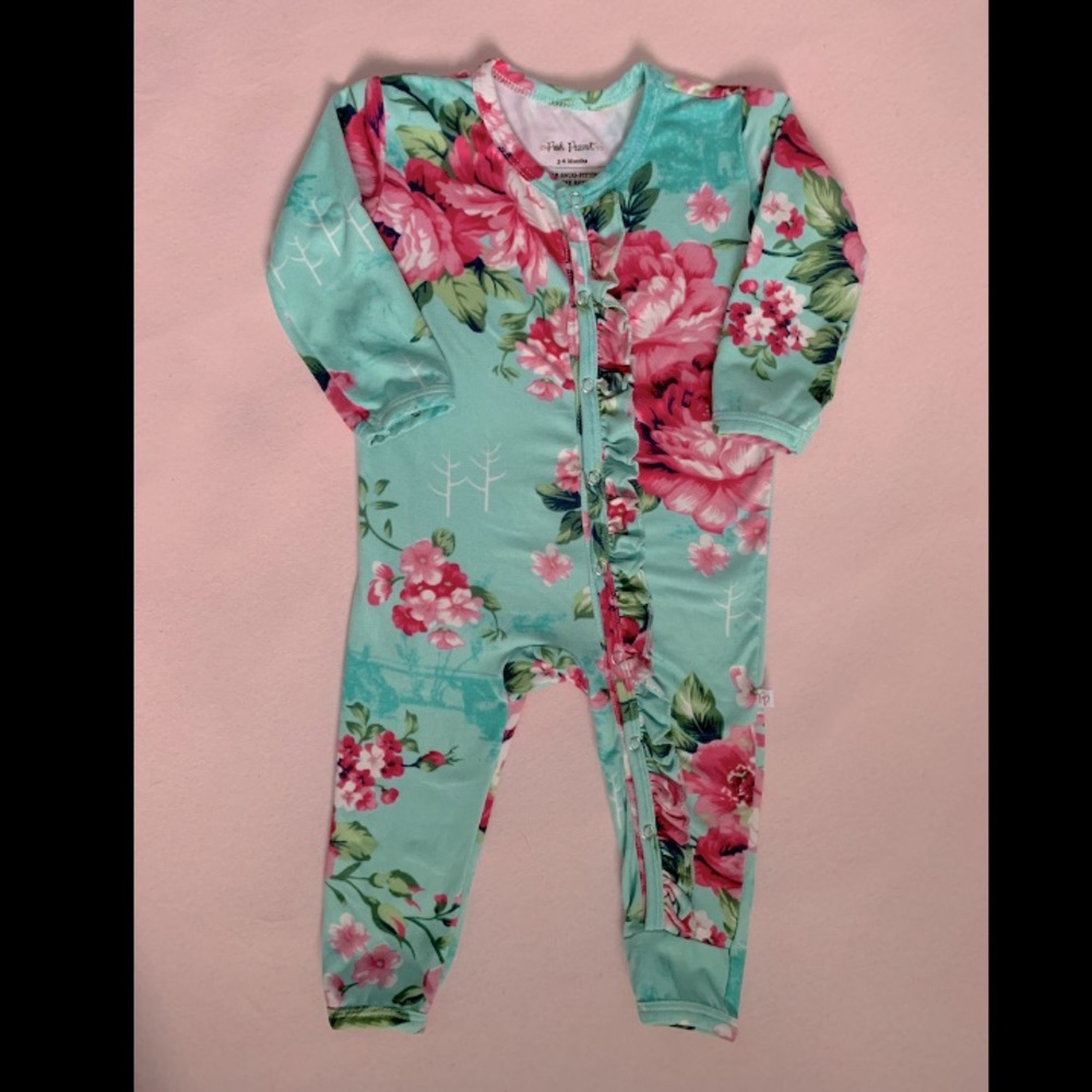 Posh peanut ruffled zippered one piece